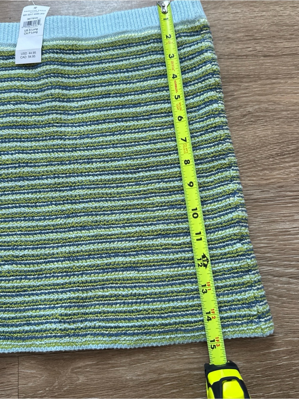 Women’s Striped Knit Tank Top & Skirt Set - Mint, Lime & Navy - S - Picture 5 of 8
